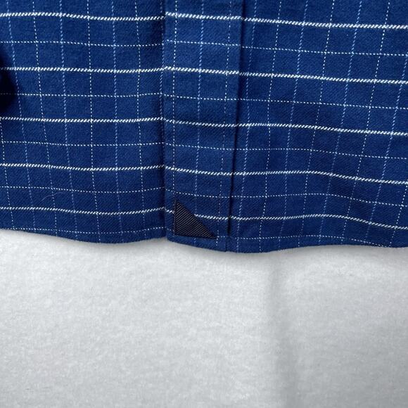 UNTUCKit Flannel Shirt Mens XL Button-Up Blue Plaid Cotton Long Sleeve Michelot - Picture 5 of 10